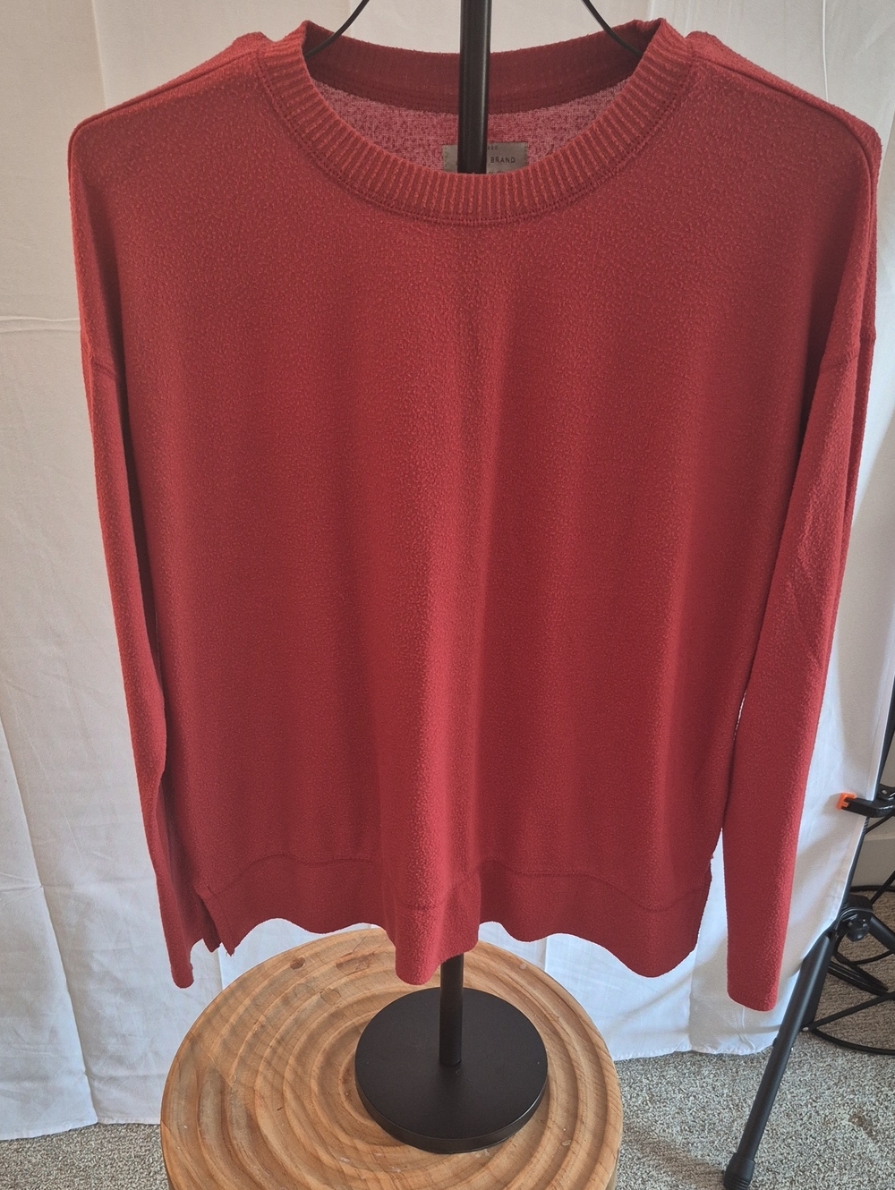 Lucky Brand Women's Coral-Red Crewneck Sweater